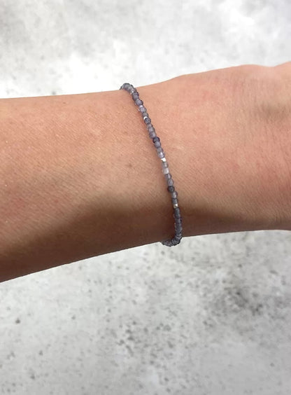 Dainty Iolite Gemstone Bracelet