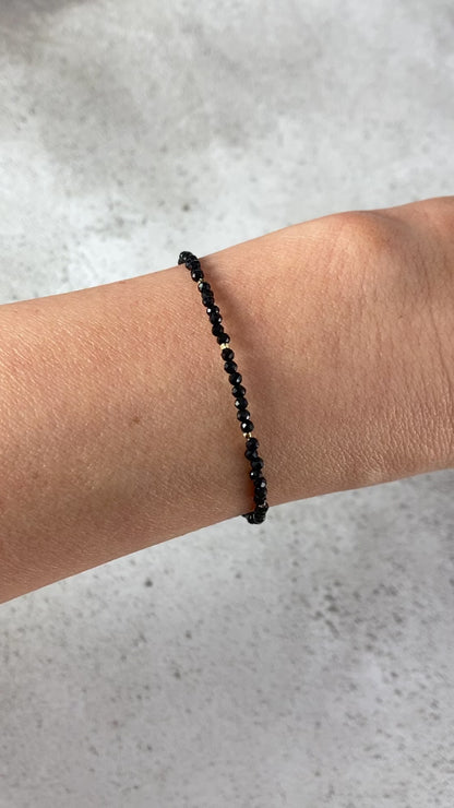 Dainty Black Tourmaline Gemstone Bracelet
