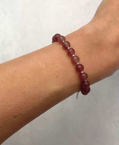 Strawberry Quartz Gemstone Bracelet