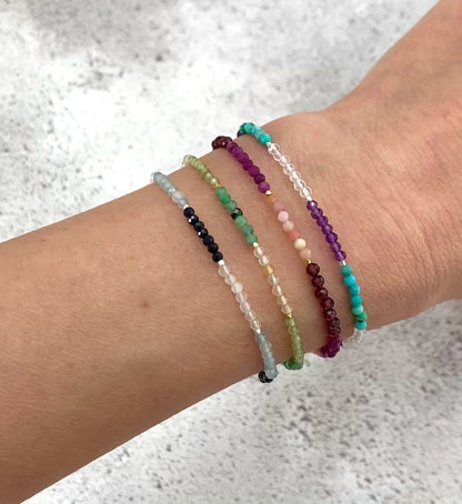 Dainty Three Birthstone Bracelet (14k Gold Fill)