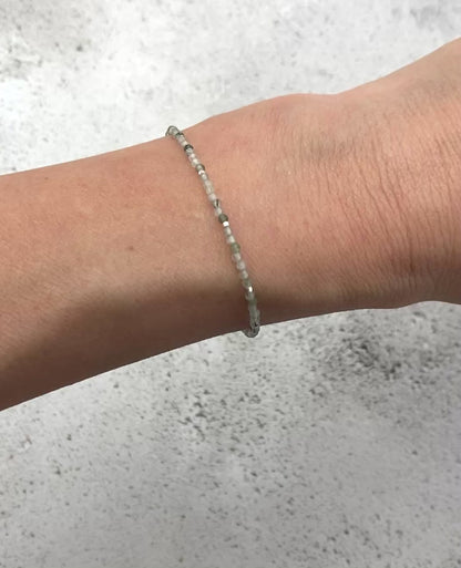 Dainty Moss / Green Rutile Quartz Gemstone Bracelet