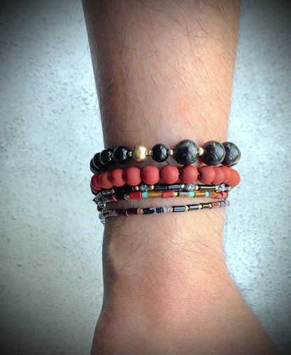 Red Jasper Men's Gemstone Bracelet
