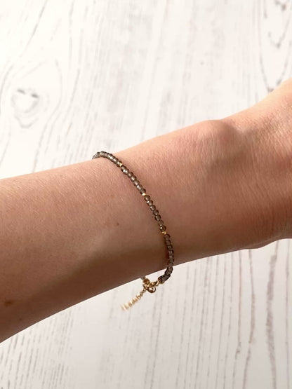 Dainty Smoky Quartz Gemstone Bracelet