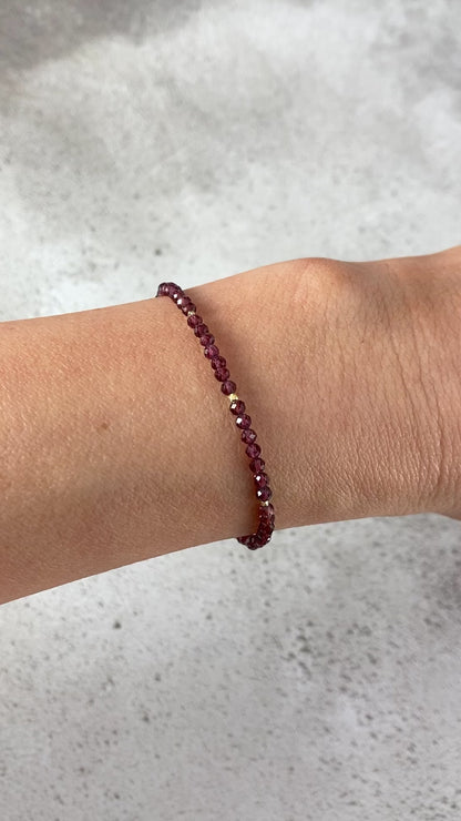 Dainty Red Garnet Gemstone Bracelet