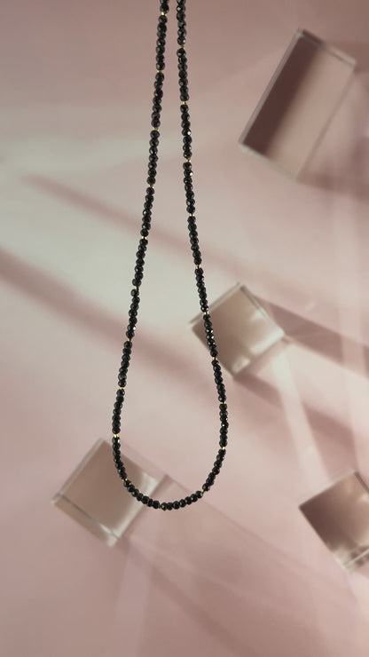 Dainty Black Spinel Gemstone Necklace