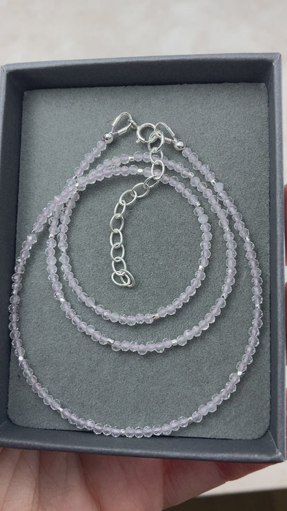 Dainty Rose Quartz Gemstone Necklace