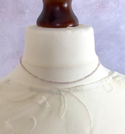 Dainty Rose Quartz Gemstone Necklace