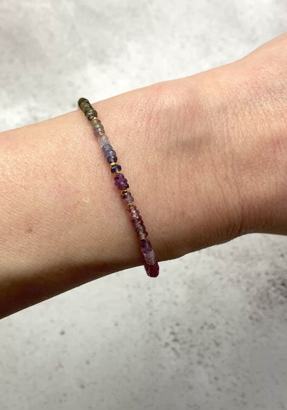 Dainty Multicolour Sapphire Gemstone Bracelet
